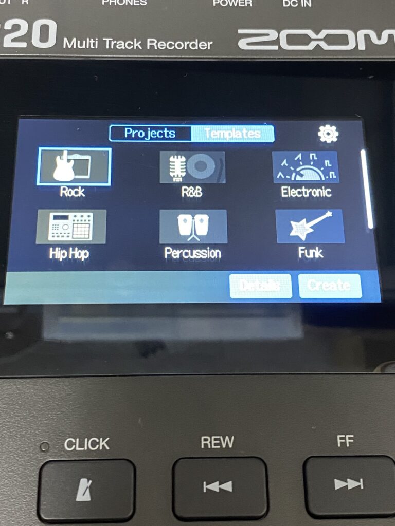 テンプレート画面